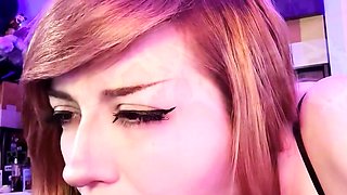 emo girl gags on cock (LOTS OF DROOL/SPIT)