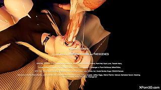 BDSM Bondage 3D Porn - Busty Blonde Deepthroat Facefuck