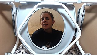 POV Fart Slave Trapped in Toilet