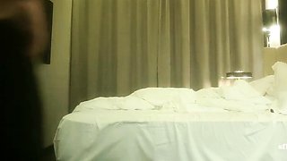 Cute amateur asian web cam girl playing with her toy