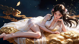 A Chinese Girl in Ancient Costume, Best Blowjob, 3p, and Nipple Stimulation, Leaving You Unable to Oppose. Ai-generated