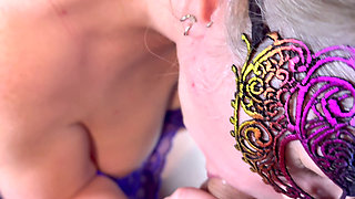 Wifey Gives Amazing Blowjob and Swallows a Gigantic Load - Closeup POV