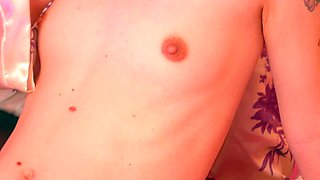 Petite doll becomes so obedient when she is touched by a busty lesbian stepmother.