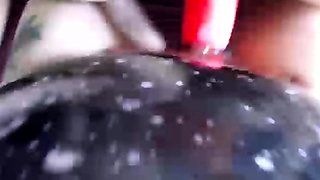 An amateur redhead lesbian is eating pussy from a brunette