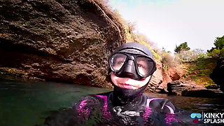 Diving in My Shiny Two-piece Wetsuit