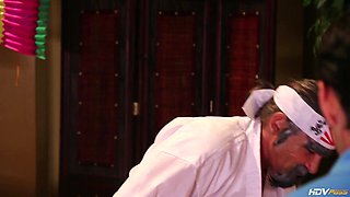 Anissa Kate Dominates Intense Hardcore Karate Threesome Passion