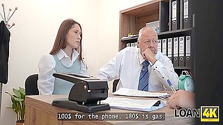 Petite Whore Mina K Is Doing Dirty Things In The Office To Get The Loan 17 Min