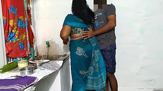 Aunty Was Cleaning the Dishes in the Kitchen Wearing a Saree and I Went Behind Her and Tied Her up and Had Sex with Her