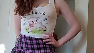 Pretty amateur redhead teen Farrah Flower fucked in public