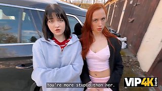 Vip4k. 2 amateur lesbos don’t mind their very first threesome with a stranger