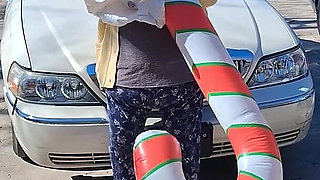 Big Beautiful Woman Nurse Vicki Crushes This Blow up Candy Cane