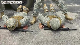 Black army with big black cock bottom gangbanged outdoor