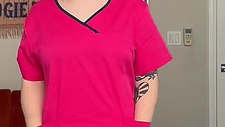 Trying on Scrubs
