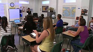 Naughty Teacher Punishes Bad Student with Titty Fucking and