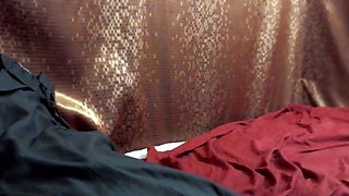 Ebony babe with big tits plays with her pussy on webcam