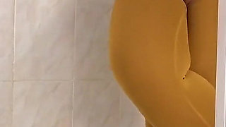 Pissing My Self Wearing Nylon Leggings in the Shower