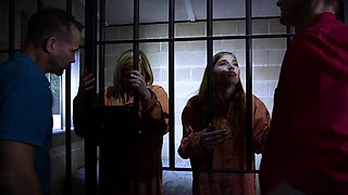 DaughterSwap - Two Fathers and Daughters Fuck In Jail Cell