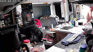 House wife decided to clean the house...naked caught on cam