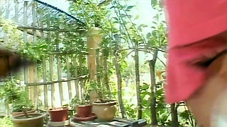 He Licks the Female Bartender's Pussy, Then Fucks Her in the Garden