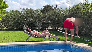 MILF Gets Fucked Hard and Cummed at the Pool