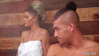 Sex In The Sauna - Oiled Up MILF Jessa Rhodes Deepthroated and Ass Fucked in Sauna