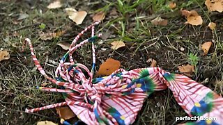 Good outdoor masturbation with a long-legged girlfriend Alice Flore