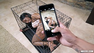 Bad Girl Locked In A Cage 1 - Pervs On Patrol