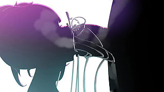 A white anime girl gets caught in party and get banged by a neighbour man who is near party