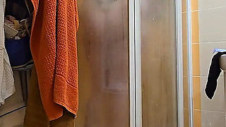 Cute BBW Wife with Big Soft Natural Tits and Big Ass Takes a Shower