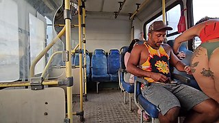 Eliane Furacaox and Lorrany Exotica Bare All Riding Marcio Baiano in Crowded Brazilian Bus Backse