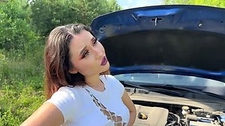 Hot Russian Teen Nka Legran Gives Blowjob in Car - Outdoor Sex & Deep Throat