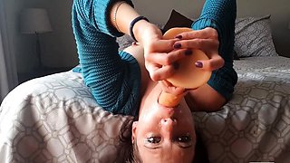 Extreme Dildo Facefuck Solo Female BDSM Fun