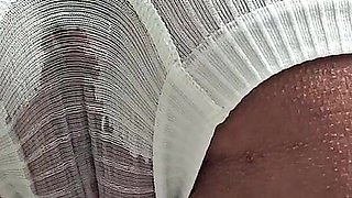 Desperate Pee in My Panties and He Pee on My Ass
