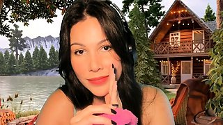 Amateur young brunette enjoys dildo on solo masturbation