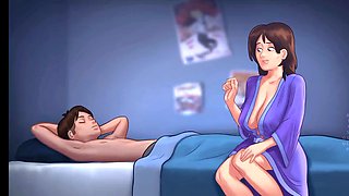 Summertime Saga - Stepmom Seduced Stepson to Fuck her - Animated Porn