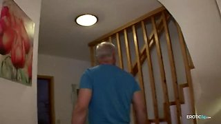 Big Natural Tits German MILF Anna Beck Gives Blowjob & Rides Cock - HD Doggy Style & Cum on Tits