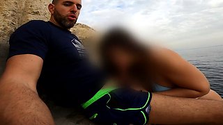 Fucking a Big Ass Spanish in Public with Sea View