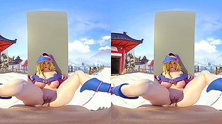 Foxy 3D Superwoman bounces up and down on a cock