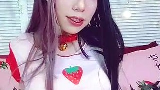 Asian Sweet Teen black sock masturbation