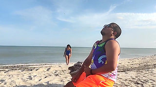 My stepbrother and I went to the beach