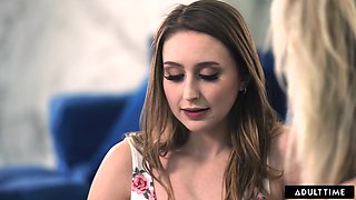 Lily Larimar teaches her best friend Lainey Grey how to kiss and eat pussy!