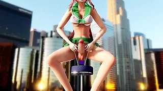 Juicy shemale chick rides a vibrator out in the open