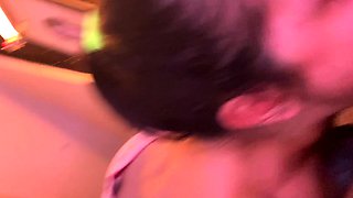 POV blowjob footjob handjob with Karla Kush eating cum
