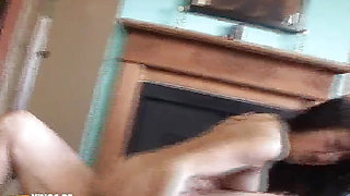 Muscular Man Eats and Bangs Deep Wet Cunt of a Sexy Asian Girl on the Floor
