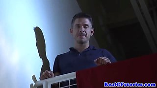 Cheating wife doggystyling in pantyhose
