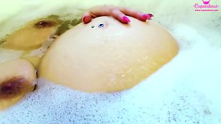 Pregnant Pussy Bathtub Masturbation While Showing Sexy Feet - Full Video