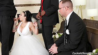 Payton Preslee's  wedding turns rough interracial threesome - Cuckold Sessions