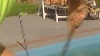 Morning Sex with Loud Moaning by the Pool