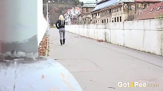 Cuties Squat To Pee And To Masturbate In The Streets
