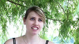 Tera amateur brunette girl public posing